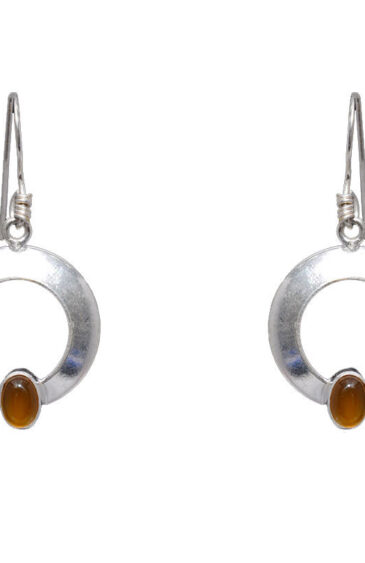 Gehna Jaipur Carnelian Color Stone Studded Earrings In German Silver  For Girls & Women GE01-1003