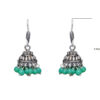Gehna Jaipur Turquoise Color Zircon Beads Jhumki Earring In Silver For Girls & Women GE03-1003 - Image 3