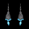 Gehna Jaipur Turquoise Color Zircon Beads Jhumki Earring In Silver For Girls & Women GE03-1005 - Image 4