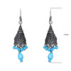 Gehna Jaipur Turquoise Color Zircon Beads Jhumki Earring In Silver For Girls & Women GE03-1005 - Image 3
