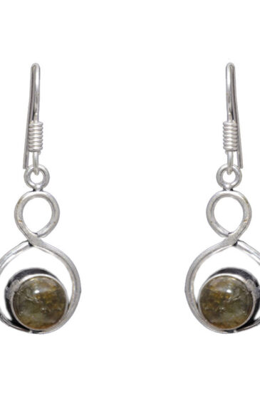 Gehna Jaipur Labradorite Color Stone Studded Earrings In German Silver  For Girls & Women GE01-1006