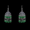 Gehna Jaipur Black Spinal & Emerald Color Zircon Beads Jhumki Earring For Girls & Women GE03-1006 - Image 5