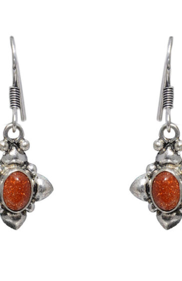 Gehna Jaipur Sun Sitara Color Stone Studded Earrings In German Silver  For Girls & Women GE01-1008