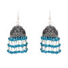 Gehna Jaipur Blue Topaz Color Zircon Beads Jhumki Earring For Girls & Women GE03-1008