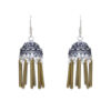Gehna Jaipur Pearl & Yellow Glass Beads Jhumki Earring In Silver For Girls & Women GE03-1009