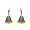 Gehna Jaipur Peridot Color Zircon Beads Jhumki Earring In Silver For Girls & Women GE03-1010