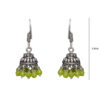 Gehna Jaipur Peridot Color Zircon Beads Jhumki Earring In Silver For Girls & Women GE03-1010 - Image 3