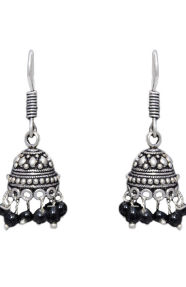 Gehna Jaipur Black Onyx Color Zircon Beads Jhumki Earring For Girls & Women GE03-1013