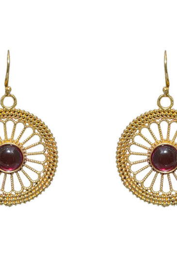 Gehna Jaipur Pink Spinel Color Stone Fillgiri Earrings In German Silver  For Girls & Women GE01-1014