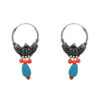 Gehna Jaipur Chalcedony & Red Color Zircon Beads Earring In Silver For Girls & Women GE03-1015