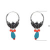 Gehna Jaipur Chalcedony & Red Color Zircon Beads Earring In Silver For Girls & Women GE03-1015 - Image 3
