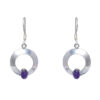 Gehna Jaipur Amethyst Color Stone Earrings In German Silver  For Girls & Women GE01-1016