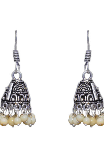 Gehna Jaipur Opal Color Zircon Beads Jhumki Earring In Silver For Girls & Women GE03-1016