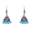 Gehna Jaipur Turquoise Color Zircon Beads Jhumki Earring In Silver For Girls & Women GE03-1018