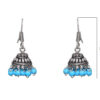 Gehna Jaipur Turquoise Color Zircon Beads Jhumki Earring In Silver For Girls & Women GE03-1018 - Image 3