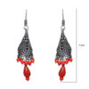 Gehna Jaipur Red Color Zircon Beads Jhumki Earring In Silver For Girls & Women GE03-1020 - Image 3