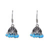 Gehna Jaipur Turquoise Color Zircon Beads Jhumki Earring In Silver For Girls & Women GE03-1021