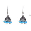 Gehna Jaipur Turquoise Color Zircon Beads Jhumki Earring In Silver For Girls & Women GE03-1021 - Image 3