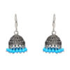Gehna Jaipur Turquoise Color Zircon Beads Jhumki Earring In Silver For Girls & Women GE03-1022
