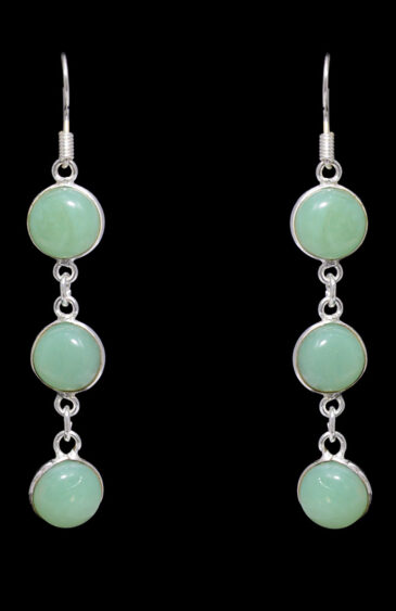 Gehna Jaipur Prehnite Color Stone Earrings In German Silver  For Girls & Women GE01-1023