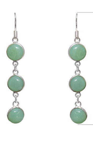 Gehna Jaipur Prehnite Color Stone Earrings In German Silver  For Girls & Women GE01-1023