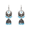 Gehna Jaipur Turquoise Color Zircon Beads Jhumki Earring In Silver For Girls & Women GE03-1024
