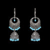 Gehna Jaipur Turquoise Color Zircon Beads Jhumki Earring In Silver For Girls & Women GE03-1024 - Image 4