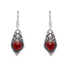 Gehna Jaipur Red Garnet Color Stone Earrings In German Silver  For Girls & Women GE01-1025