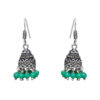 Gehna Jaipur Green Color Zircon Beads Jhumki Earring In Silver For Girls & Women GE03-1025