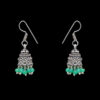 Gehna Jaipur Green Color Zircon Beads Jhumki Earring In Silver For Girls & Women GE03-1025 - Image 5