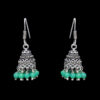 Gehna Jaipur Green Color Zircon Beads Jhumki Earring In Silver For Girls & Women GE03-1025 - Image 4