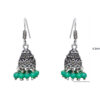 Gehna Jaipur Green Color Zircon Beads Jhumki Earring In Silver For Girls & Women GE03-1025 - Image 3