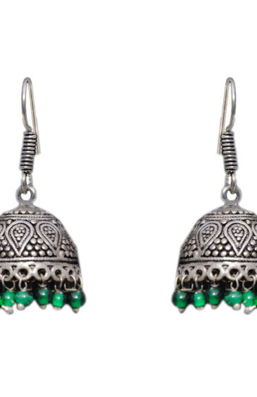 Gehna Jaipur T-Savorite Color Zircon Beads Jhumki Earring For Girls & Women GE03-1026