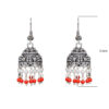 Gehna Jaipur Pearl & Red Jasper Color Zircon Beads Jhumki Earring For Girls & Women GE03-1028 - Image 3