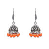 Gehna Jaipur Orange Color Zircon Beads Jhumki  Earring In Silver For Girls & Women GE03-1030