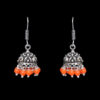 Gehna Jaipur Orange Color Zircon Beads Jhumki  Earring In Silver For Girls & Women GE03-1030 - Image 4