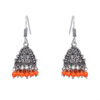 Gehna Jaipur Orange Color Zircon Beads Jhumki  Earring In Silver For Girls & Women GE03-1033