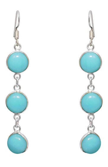 Gehna Jaipur Chalcedony Color Stone Earrings In German Silver  For Girls & Women GE01-1034