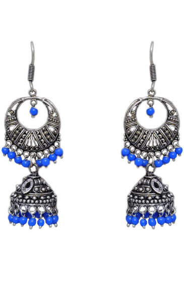 Gehna Jaipur Lapis Lazuli Color Zircon Beads Jhumki  Earring For Girls & Women GE03-1035