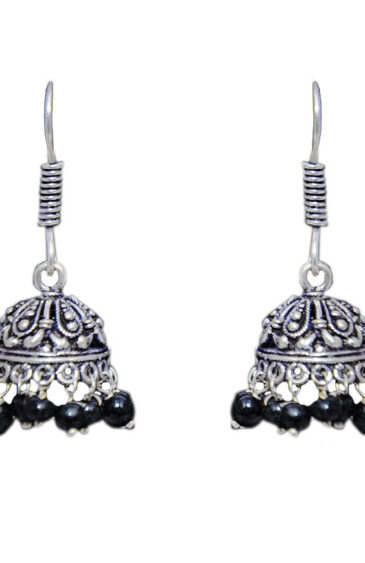 Gehna Jaipur Black Onyx Color Zircon Beads Jhumki  Earring  For Girls & Women GE03-1037