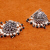 Gehna Jaipur Pearl & Black Onyx Color Zircon Beads Jhumki Earring  For Girls & Women GE03-1039 - Image 4
