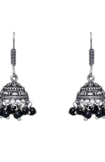 Gehna Jaipur Black Onyx Color Zircon Beads Jhumki  Earring  For Girls & Women GE03-1040