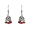 Gehna Jaipur Ruby Red Color Zircon Beads Jhumki  Earring In Silver For Girls & Women GE03-1041