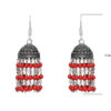 Gehna Jaipur Red Jasper Color Zircon Beads Jhumki Earring In Silver For Girls & Women GE03-1042 - Image 3