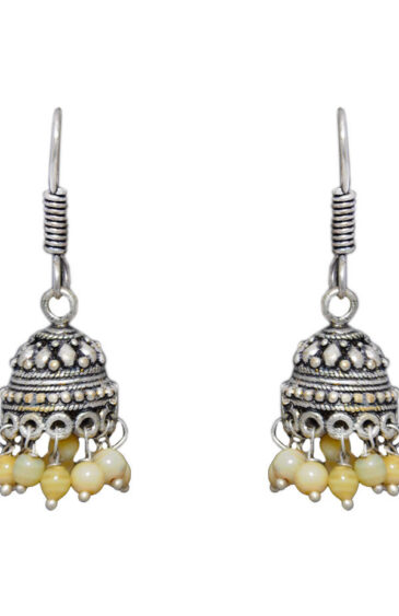 Gehna Jaipur Opal Color Zircon Beads Jhumki  Earring In Silver For Girls & Women GE03-1043