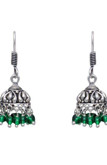 Gehna Jaipur T-Savorite Color Zircon Beads Jhumki  Earring For Girls & Women GE03-1046