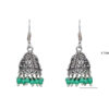 Gehna Jaipur Emerald Color Zircon Beads Jhumki  Earring In Silver For Girls & Women GE03-1047 - Image 3