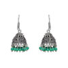 Gehna Jaipur Emerald Color Zircon Beads Jhumki  Earring In Silver For Girls & Women GE03-1048