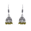 Gehna Jaipur Peridot Color Zircon Beads Jhumki  Earring In Silver For Girls & Women GE03-1049