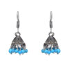 Gehna Jaipur Turquoise Color Zircon Beads Jhumki  Earring In Silver For Girls & Women GE03-1050